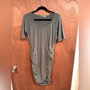 Athleta Casual Gray Ruched Dress size m